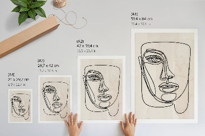 Grafică modernă pe pânză Minimalism eleganță față bej negru