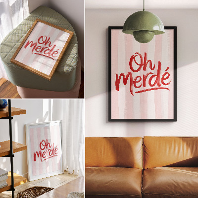 Poster în culori saturate Litere roșii pe un fundal pastel