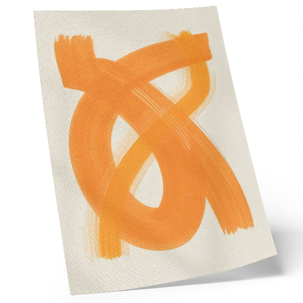 Poster rezistent pentru perete Tușe de pensulă portocalii vii abstracte