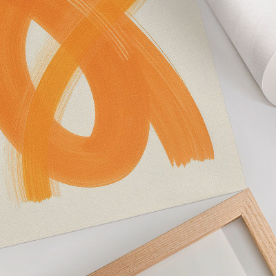 Poster rezistent pentru perete Tușe de pensulă portocalii vii abstracte