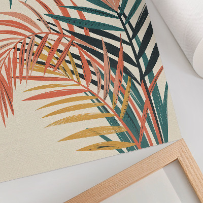 Poster în culori saturate Ilustrație colorată cu frunze tropicale