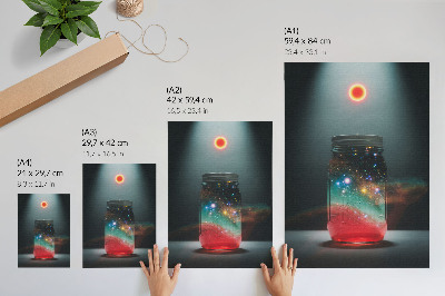 Grafică modernă pe pânză Borcan spațial cu lumini spațiale colorate