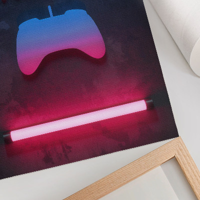 Poster în culori saturate Inscripție pixel neon dinamică pad de joc