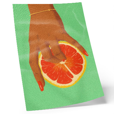 Poster rezistent pentru perete Mână cu grapefruit culori vibrante pop art