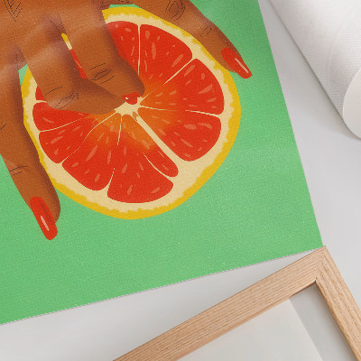 Poster rezistent pentru perete Mână cu grapefruit culori vibrante pop art