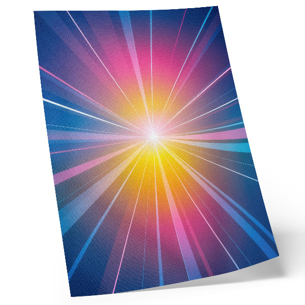 Poster rezistent pentru perete Punct focal al razelor de culori energice