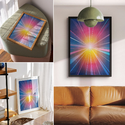 Poster rezistent pentru perete Punct focal al razelor de culori energice