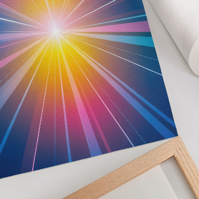 Poster rezistent pentru perete Punct focal al razelor de culori energice