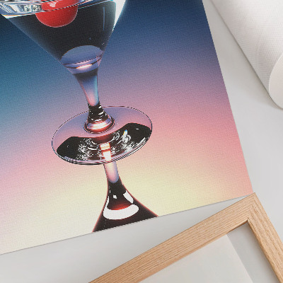 Poster în culori saturate Pahar de cocktail Elegance cu cireșe roșii