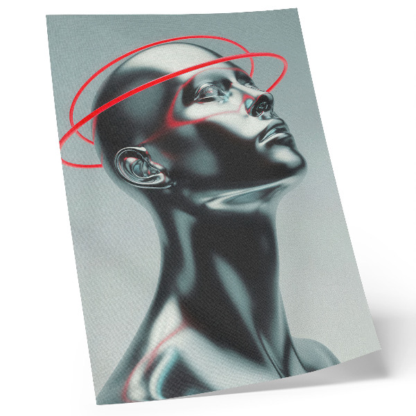 Grafică modernă pe pânză Sculptură futuristă modernitate roșu gri