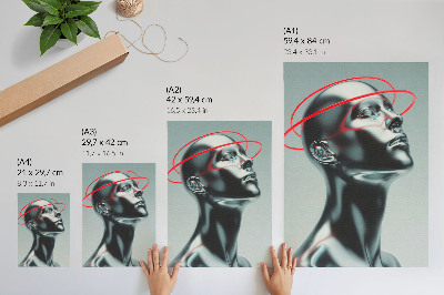 Grafică modernă pe pânză Sculptură futuristă modernitate roșu gri