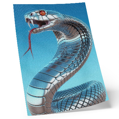 Poster rezistent pentru perete Șarpe metalic fundal albastru intensitate roșie