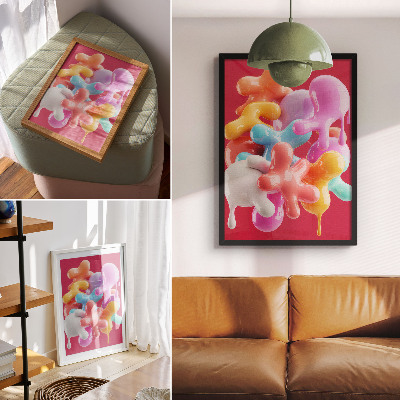Poster în culori saturate Forme abstracte colorate în stil modern