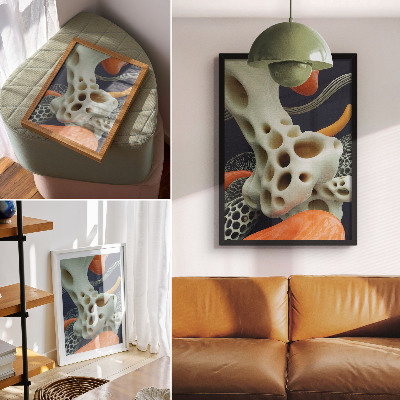 Poster rezistent pentru perete Forme abstracte crem portocaliu albastru marin