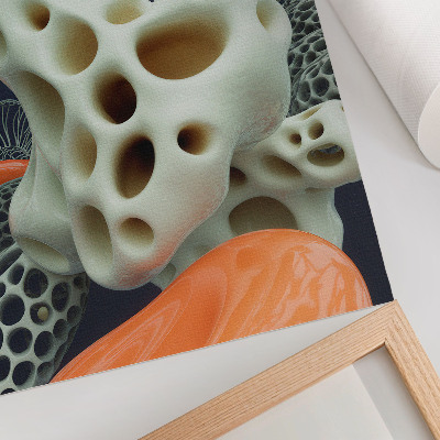 Poster rezistent pentru perete Forme abstracte crem portocaliu albastru marin