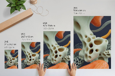 Poster rezistent pentru perete Forme abstracte crem portocaliu albastru marin