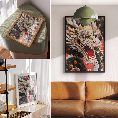 Poster rezistent pentru perete Dragon decorativ cu detalii complexe