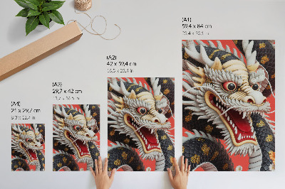 Poster rezistent pentru perete Dragon decorativ cu detalii complexe