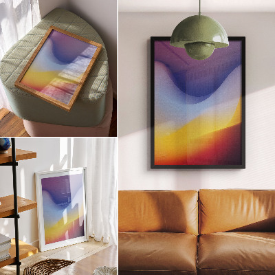 Poster în culori saturate Valuri de culoare, modernitate calmantă