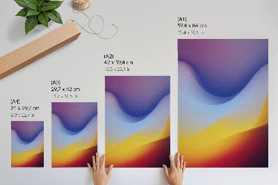 Poster în culori saturate Valuri de culoare, modernitate calmantă