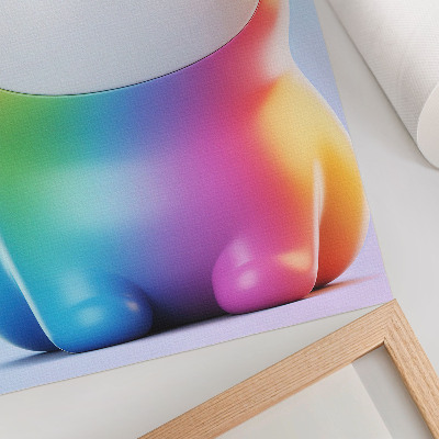 Poster rezistent pentru perete Pisică curcubeu în stil gradient modern