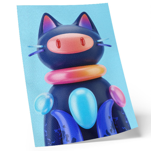 Poster rezistent pentru perete Creatură adorabilă, atmosferă futuristă, culori vii