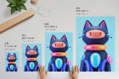 Poster rezistent pentru perete Creatură adorabilă, atmosferă futuristă, culori vii