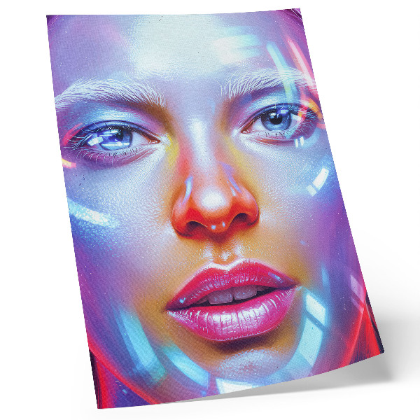 Grafică modernă pe pânză Un portret futurist plin de culori energice