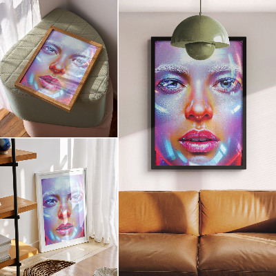 Grafică modernă pe pânză Un portret futurist plin de culori energice