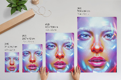 Grafică modernă pe pânză Un portret futurist plin de culori energice