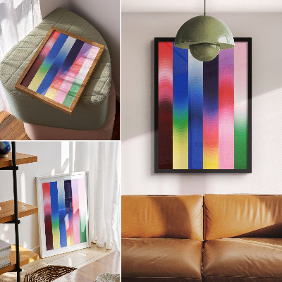 Poster rezistent pentru perete Dungi tonale colorate într-un stil modern
