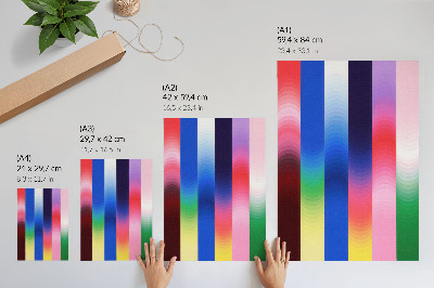 Poster rezistent pentru perete Dungi tonale colorate într-un stil modern