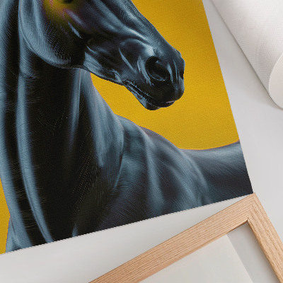 Poster în culori saturate Un unicorn pe un fundal galben, magic și misterios
