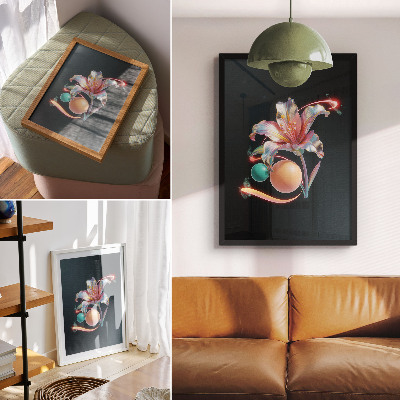 Grafică modernă pe pânză Un motiv floral modern, plin de culori
