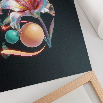 Grafică modernă pe pânză Un motiv floral modern, plin de culori