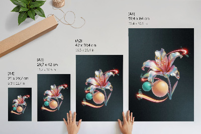 Grafică modernă pe pânză Un motiv floral modern, plin de culori