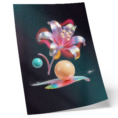 Poster rezistent pentru perete Abstracție colorată cu un crin și bile