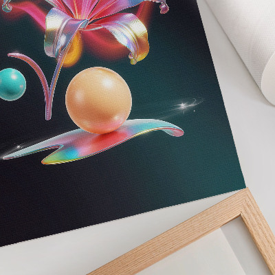 Poster rezistent pentru perete Abstracție colorată cu un crin și bile