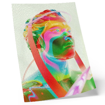 Grafică modernă pe pânză Portret de personaj futurist colorat
