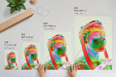 Grafică modernă pe pânză Portret de personaj futurist colorat