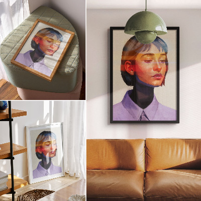 Poster rezistent pentru perete Culori vibrante, portret minimalist modern