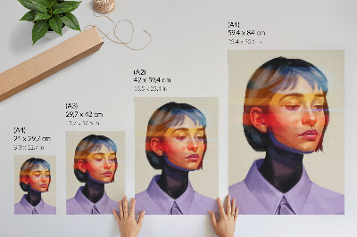 Poster rezistent pentru perete Culori vibrante, portret minimalist modern
