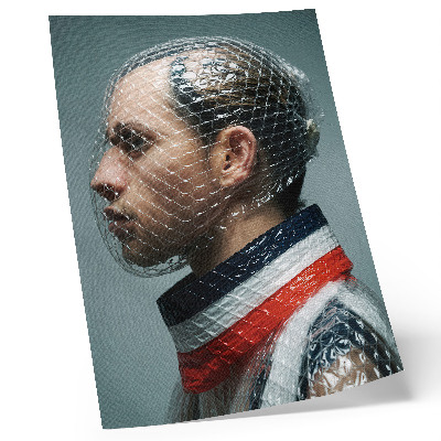 Grafică modernă pe pânză Portret modern cu folie cu bule