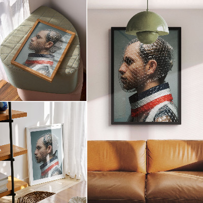Grafică modernă pe pânză Portret modern cu folie cu bule