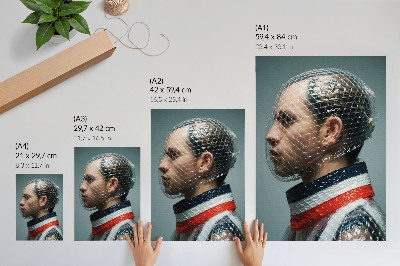 Grafică modernă pe pânză Portret modern cu folie cu bule