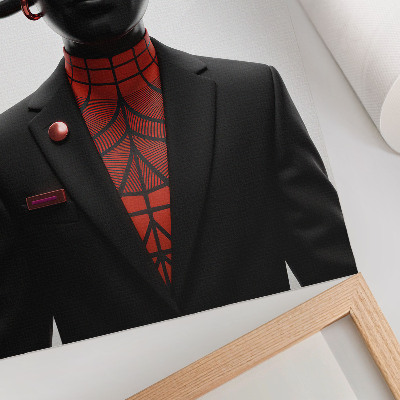 Grafică modernă pe pânză Design futurist cu motiv negru și roșu