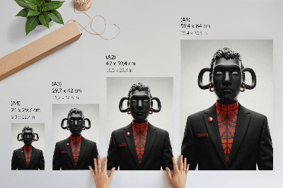 Grafică modernă pe pânză Design futurist cu motiv negru și roșu