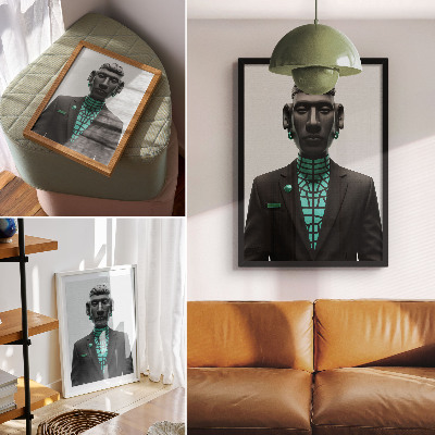 Poster rezistent pentru perete Stil futurist, contraste expresive, turcoaz.