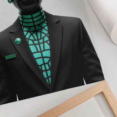 Poster rezistent pentru perete Stil futurist, contraste expresive, turcoaz.