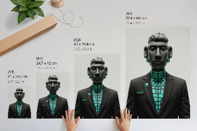 Poster rezistent pentru perete Stil futurist, contraste expresive, turcoaz.